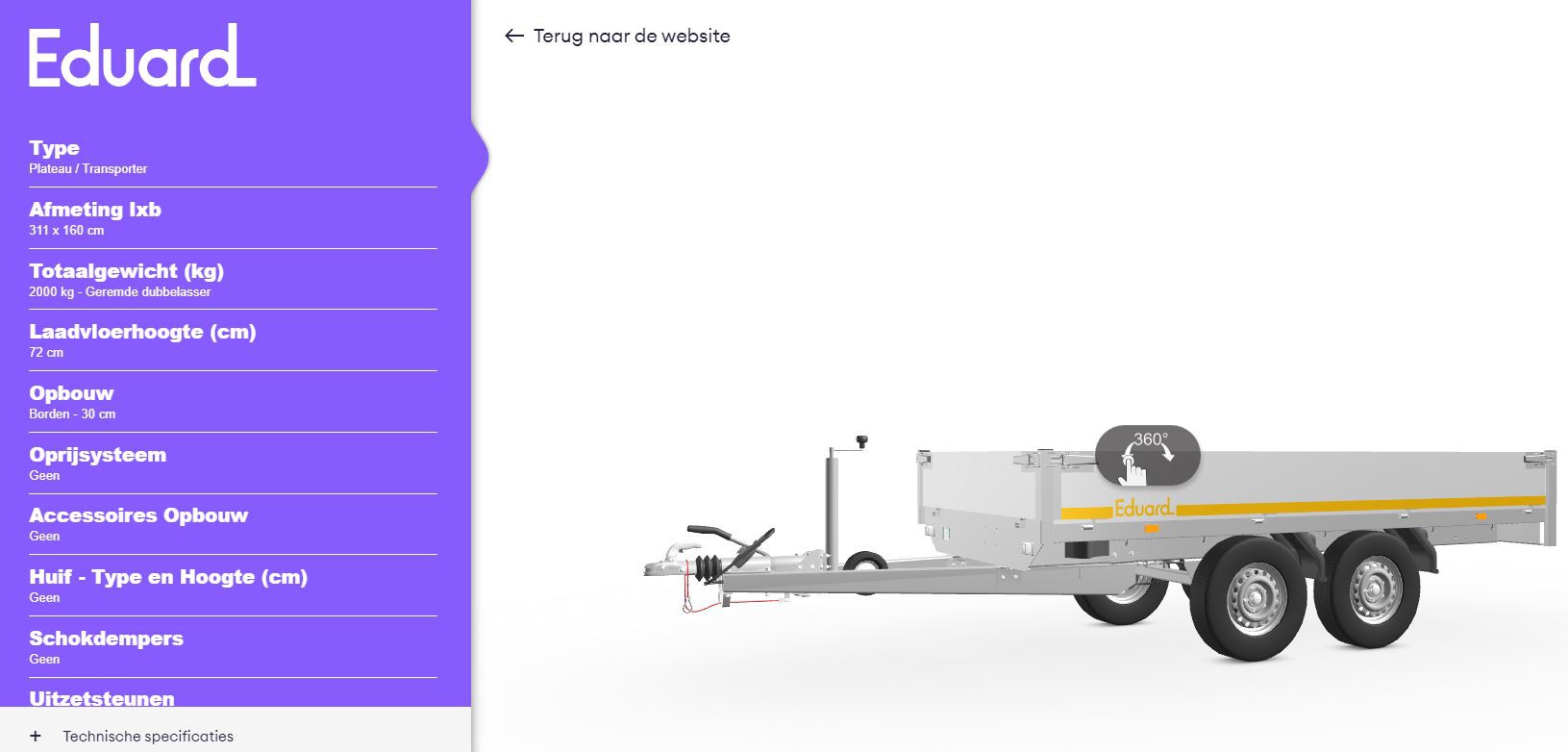 3D aanhanger configurator